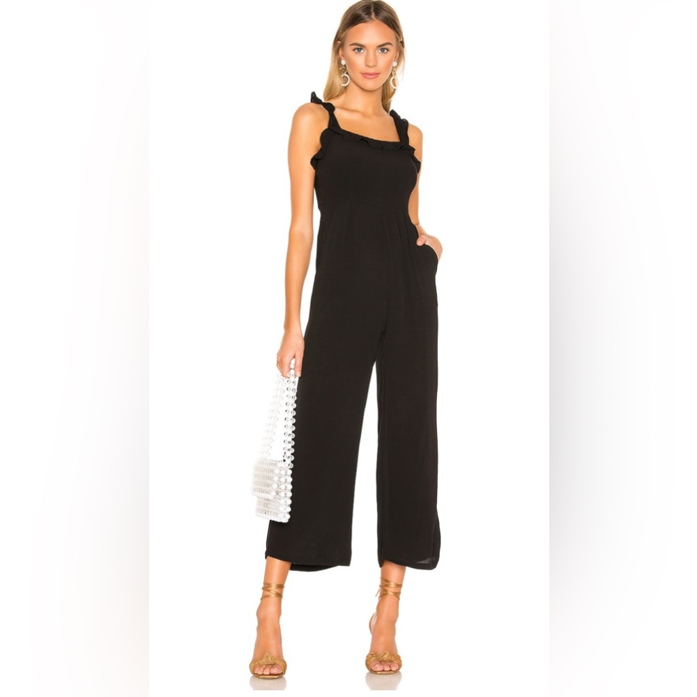 SUPERDOWN | Victoria Ruffle Jumpsuit in Black